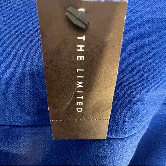 The Limited Royal Blue Short Sleeve Crew Neck Lined Knee  Length Sheath Dress 4 - Picture 8 of 11